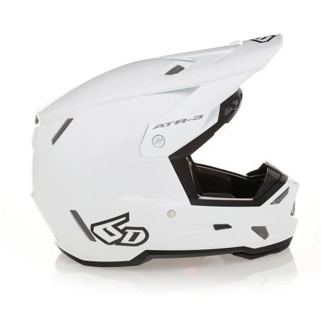 6D HELMETS KASK CROSS/ENDURO MODEL ATR-3 SOLID GLOSS WHITE FIM (FRHPhe-02) KOLOR BIAŁY ROZMIAR S