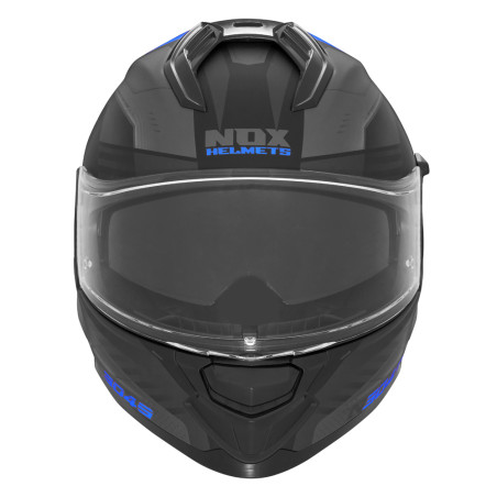 NOX PROMOCJA KASK INTEGRALNY (FULL FACE) Z BLENDĄ N304S CARVER KOLOR CZARNY/NIEBIESKI MAT ROZMIAR XL