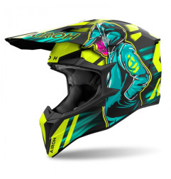 AIROH KASK CROSS / ENDURO / ATV / QUAD WRAAAP CYBER KOLOR POMARAŃCZOWY/NIEBIESKI/CZARNY ROZMIAR L