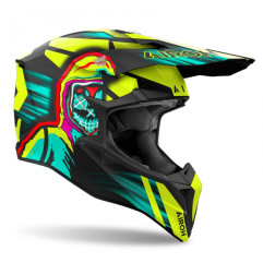 AIROH KASK CROSS / ENDURO / ATV / QUAD WRAAAP CYBER KOLOR POMARAŃCZOWY/NIEBIESKI/CZARNY ROZMIAR L