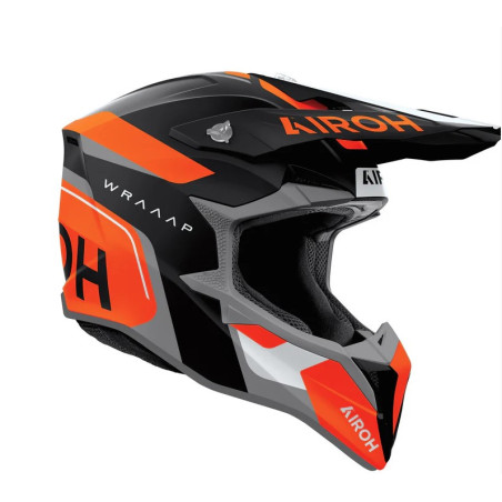 AIROH KASK CROSS / ENDURO / ATV / QUAD WRAAAP CONQUER KOLOR POMARAŃCZOWY/CZARNY/BIAŁY MAT ROZMIAR S