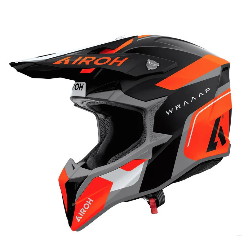AIROH KASK CROSS / ENDURO / ATV / QUAD WRAAAP CONQUER KOLOR POMARAŃCZOWY/CZARNY/BIAŁY MAT ROZMIAR M