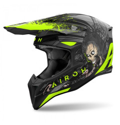 AIROH KASK CROSS / ENDURO / ATV / QUAD WRAAAP DARKNESS KOLOR ZIELONY FLUO/CZARNY/SZARY ROZMIAR M