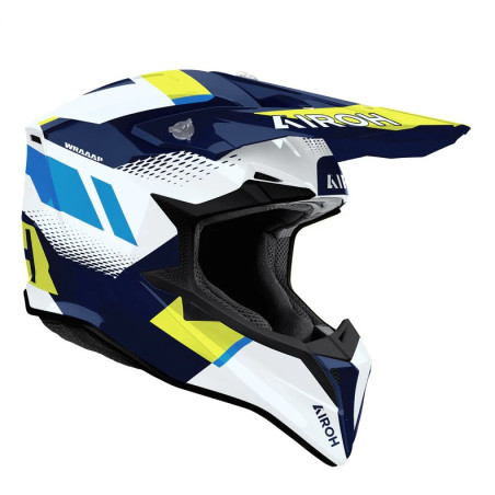 AIROH KASK CROSS / ENDURO / ATV / QUAD WRAAAP VISION KOLOR ŻÓŁTY FLUO/NIEBIESKI/BIAŁY ROZMIAR M