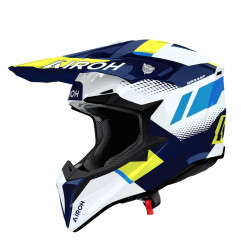 AIROH KASK CROSS / ENDURO / ATV / QUAD WRAAAP VISION KOLOR ŻÓŁTY FLUO/NIEBIESKI/BIAŁY ROZMIAR L