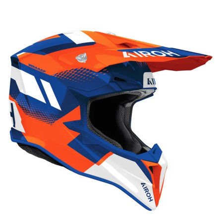 AIROH KASK CROSS / ENDURO / ATV / QUAD WRAAAP VISION POMARAŃCZOWY/NIEBIESKI/BIAŁY ROZMIAR S