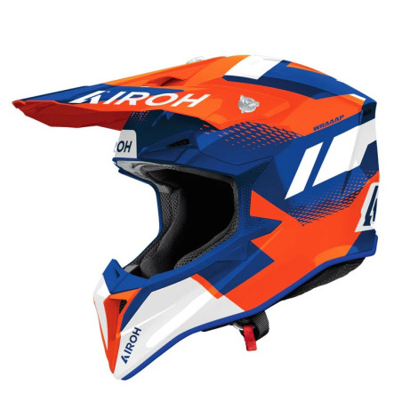 AIROH KASK CROSS / ENDURO / ATV / QUAD WRAAAP VISION POMARAŃCZOWY/NIEBIESKI/BIAŁY ROZMIAR M