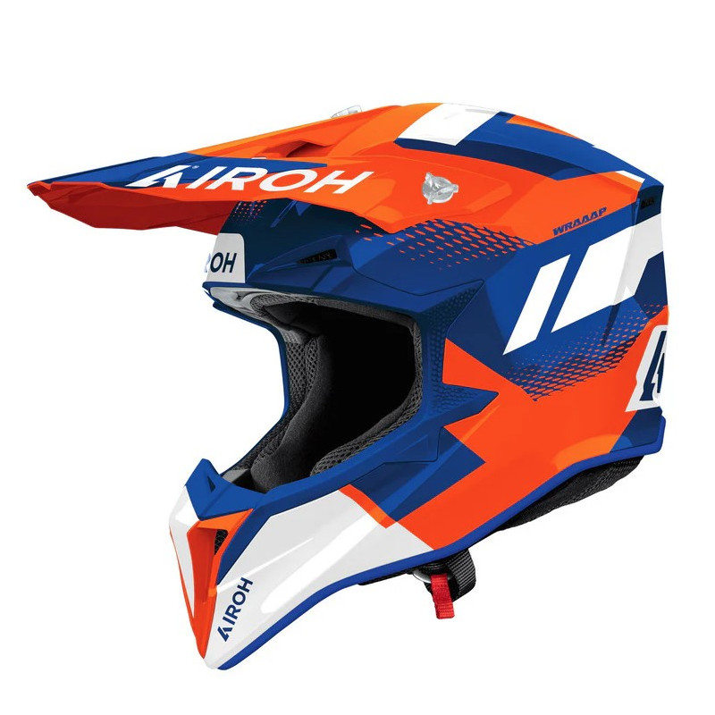 AIROH KASK CROSS / ENDURO / ATV / QUAD WRAAAP VISION POMARAŃCZOWY/NIEBIESKI/BIAŁY ROZMIAR L