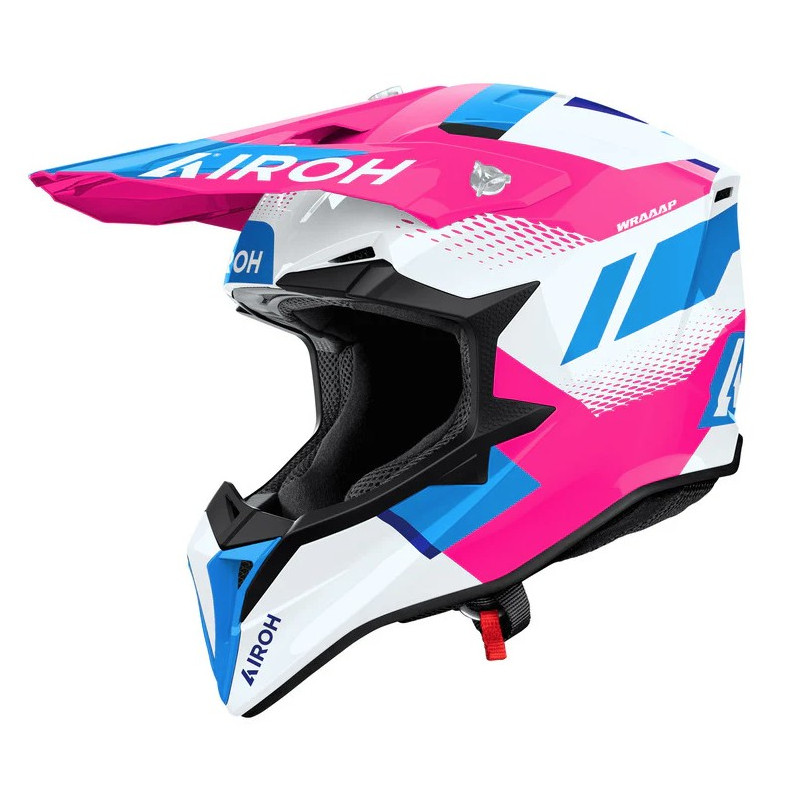 AIROH KASK CROSS / ENDURO / ATV / QUAD WRAAAP VISION KOLOR BIAŁY/NIEBIESKI/RÓŻOWY ROZMIAR M