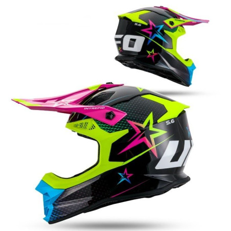 UFO 2026/01 KASK INTREPID CROSS KOLOR CZARNY/ŻÓŁTY/RÓŻOWY ROZMIAR XL ( ECE 22R06 ) - KOLEKCJA 2026