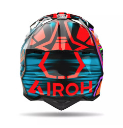 AIROH KASK CROSS / ENDURO / ATV / QUAD WRAAAP CYBER KOLOR POMARAŃCZOWY/NIEBIESKI/CZARNY ROZMIAR S