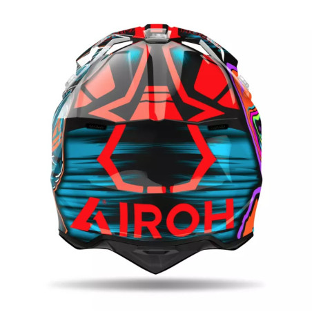 AIROH KASK CROSS / ENDURO / ATV / QUAD WRAAAP CYBER KOLOR POMARAŃCZOWY/NIEBIESKI/CZARNY ROZMIAR S
