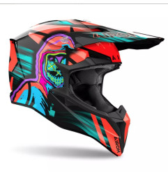 AIROH KASK CROSS / ENDURO / ATV / QUAD WRAAAP CYBER KOLOR POMARAŃCZOWY/NIEBIESKI/CZARNY ROZMIAR S