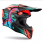 AIROH KASK CROSS / ENDURO / ATV / QUAD WRAAAP CYBER KOLOR POMARAŃCZOWY/NIEBIESKI/CZARNY ROZMIAR S