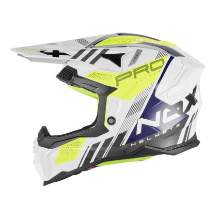 NOX KASK OFF ROAD / CROSS N634 STORM KOLOR BIAŁY/NIEBIESKI/ŻÓŁTY FLUO ROZMIAR M