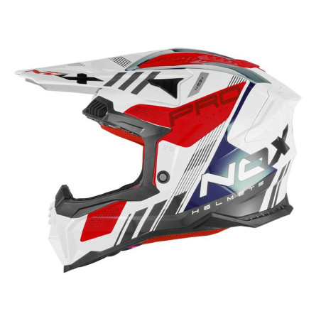 NOX KASK OFF ROAD / CROSS N634 STORM KOLOR BIAŁY/NIEBIESKI/CZERWONY ROZMIAR L