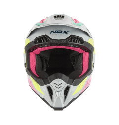 NOX KASK OFF ROAD / CROSS N634 STORM KOLOR SZARY/RÓŻOWY/ZÓŁTY FLUO ROZMIAR M