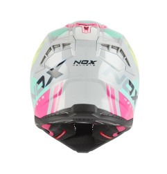 NOX KASK OFF ROAD / CROSS N634 STORM KOLOR SZARY/RÓŻOWY/ZÓŁTY FLUO ROZMIAR M