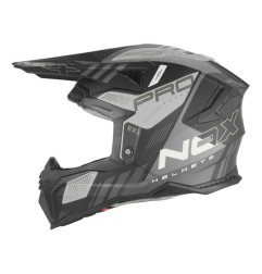 NOX PROMOCJA KASK OFF ROAD / CROSS N634 STORM KOLOR SREBRNY MAT/CZARNY ROZMIAR L