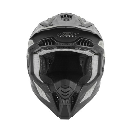 NOX PROMOCJA KASK OFF ROAD / CROSS N634 STORM KOLOR SREBRNY MAT/CZARNY ROZMIAR L