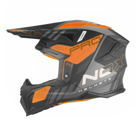 NOX KASK OFF ROAD / CROSS N634 STORM KOLOR CZARNY MAT/POMARAŃCZOWY FLUO ROZMIAR XXL