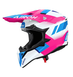 AIROH KASK CROSS / ENDURO / ATV / QUAD WRAAAP VISION KOLOR BIAŁY/NIEBIESKI/RÓŻOWY ROZMIAR S