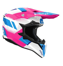 AIROH KASK CROSS / ENDURO / ATV / QUAD WRAAAP VISION KOLOR BIAŁY/NIEBIESKI/RÓŻOWY ROZMIAR S