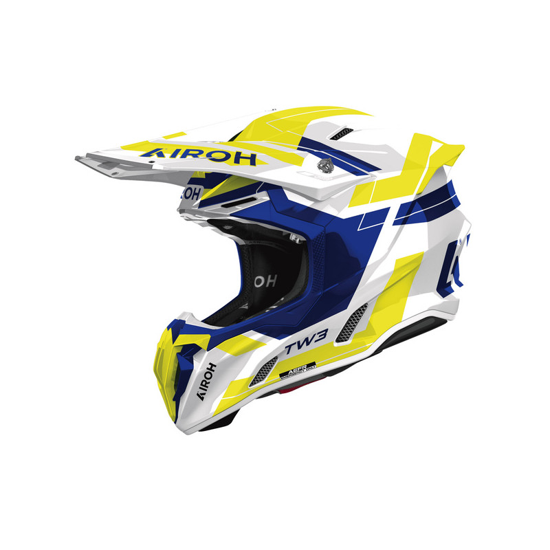 AIROH KASK CROSS / ENDURO / ATV / QUAD TWIST 3 DYNASTY BLUE YELLOW GLOSS KOLOR ŻÓŁTY/NIEBIESKI/BIAŁY ROZMIAR M
