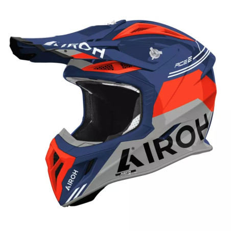 AIROH KASK CROSS / ENDURO / ATV / QUAD AVIATOR ACE 2 FURY CERULEAN GLOSS KOLOR NIEBIESKI/SZARY/POMARAŃCZOWY ROZMIAR S