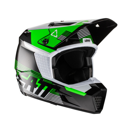LEATT KASK MOTO 3.5 V22 HELMET BLACK KOLOR CZARNY/ZIELONY ROZMIAR L (59-60 cm)