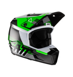 LEATT KASK MOTO 3.5 V22 HELMET BLACK KOLOR CZARNY/ZIELONY ROZMIAR XL (61-62 cm)