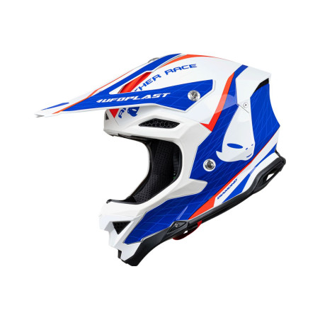 UFO KASK DIAMOND CROSS CARBON FIBERGLASS MADE IN ITALY KOLOR BIAŁY/CZERWONY/NIEBIESKI ROZMIAR L - WYPRZEDAŻ