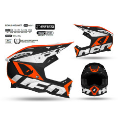 UFO KASK ECHUS CROSS FIBERGLASS KOLOR CZARNY/BIAŁY/POMARAŃCZOWY FLUO ROZMIAR L ( ECE 22R06 ) - KOLEKCJA 2025/2026