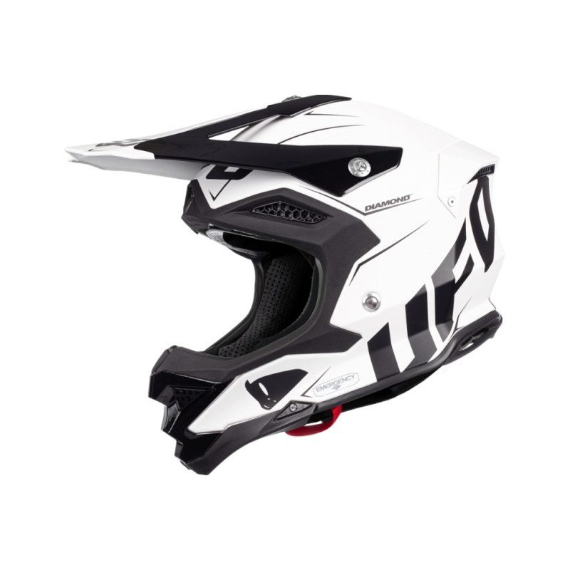 UFO KASK DIAMOND CROSS CARBON FIBERGLASS MADE IN ITALY KOLOR CZARNY/BIAŁY ROZMIAR XL - WYPRZEDAŻ