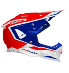 UFO KASK ECHUS CROSS FIBERGLASS KOLOR CZERWONY/NIEBIESKI/BIAŁY ROZMIAR L ( ECE 22R06 ) - KOLEKCJA 2025/2026