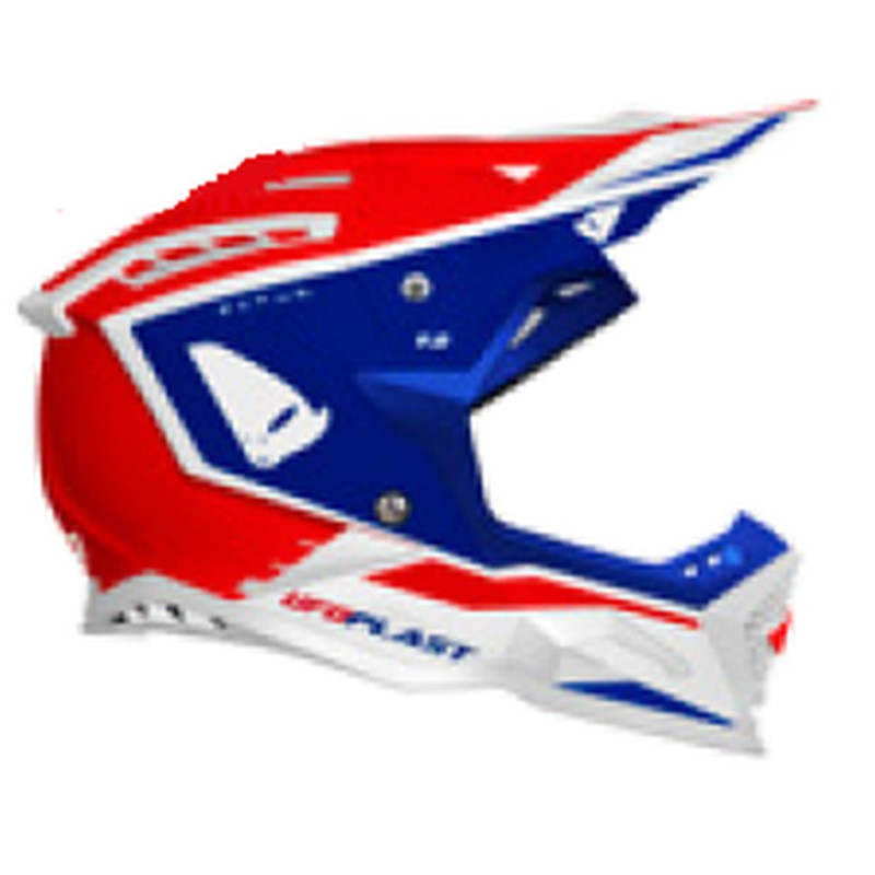 UFO KASK ECHUS CROSS FIBERGLASS KOLOR CZERWONY/NIEBIESKI/BIAŁY ROZMIAR L ( ECE 22R06 ) - KOLEKCJA 2025/2026