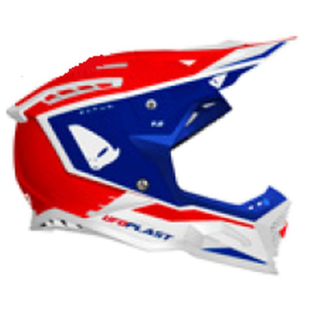 UFO KASK ECHUS CROSS FIBERGLASS KOLOR CZERWONY/NIEBIESKI/BIAŁY ROZMIAR L ( ECE 22R06 ) - KOLEKCJA 2025/2026