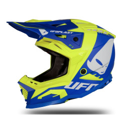 UFO KASK ECHUS CROSS FIBERGLASS KOLOR NIEBIESKI/ŻÓŁTY FLUO ROZMIAR S ( ECE 22R06 ) - KOLEKCJA 2025/2026
