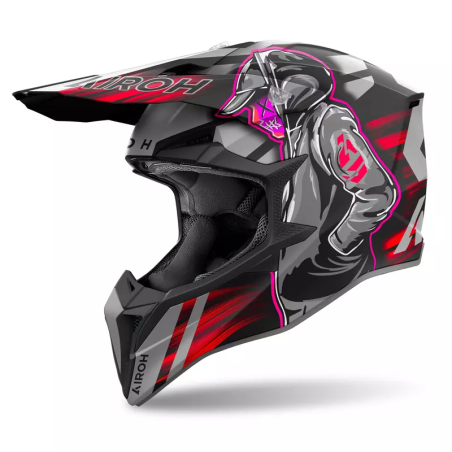 Kask motocyklowy enduro Airoh Wraaap Cyber Red Matt M