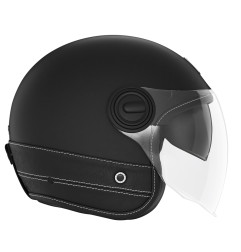 NOX PREMIUM KASK OTWARTY JET HERITAGE LEATHER KOLOR CZARNY MAT/CZARNY ROZMIAR S