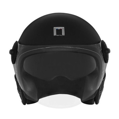 NOX PREMIUM KASK OTWARTY JET HERITAGE LEATHER KOLOR CZARNY MAT/CZARNY ROZMIAR S