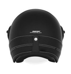 NOX PREMIUM KASK OTWARTY JET HERITAGE LEATHER KOLOR CZARNY MAT/CZARNY ROZMIAR S