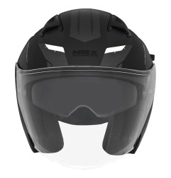 NOX WYPRZEDAZ KASK OTWARTY JET Z BLENDĄ N130 KLINT KOLOR CZARNY/SZARY/BIAŁY MAT ROZMIAR L