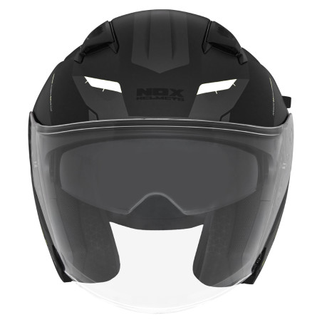 NOX WYPRZEDAZ KASK OTWARTY JET Z BLENDĄ N130 KLINT KOLOR CZARNY/SZARY/BIAŁY MAT ROZMIAR L