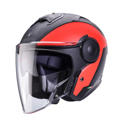 CABERG KASK OTWARTY JET Z BLENDĄ MODEL SOHO MILANO KOLOR CZERWONY/CZARNY MAT ROZMIAR M