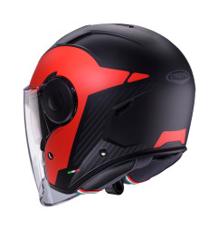 CABERG KASK OTWARTY JET Z BLENDĄ MODEL SOHO MILANO KOLOR CZERWONY/CZARNY MAT ROZMIAR M