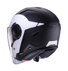 CABERG KASK OTWARTY JET Z BLENDĄ MODEL SOHO MILANO KOLOR BIAŁY/CZARNY MAT ROZMIAR XL