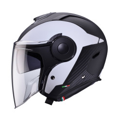 CABERG KASK OTWARTY JET Z BLENDĄ MODEL SOHO MILANO KOLOR BIAŁY/CZARNY MAT ROZMIAR XXL