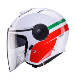 CABERG KASK OTWARTY JET Z BLENDĄ MODEL SOHO ZEPHYR KOLOR BIAŁY/ZIELONY/CZERWONY ROZMIAR S