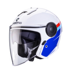 CABERG PROMOCJA KASK OTWARTY JET Z BLENDĄ MODEL SOHO ZEPHYR KOLOR BIAŁY/NIEBIESKI/CZERWONY ROZMIAR M